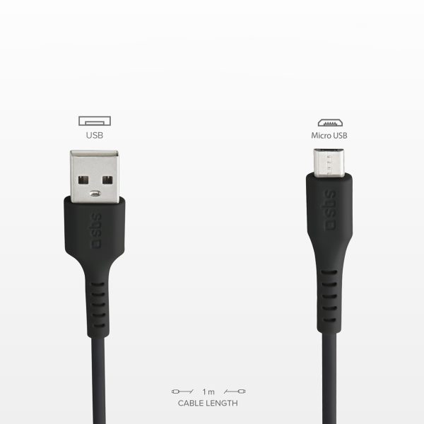 Kabelis USB-A - Micro-USB 1m - melns
