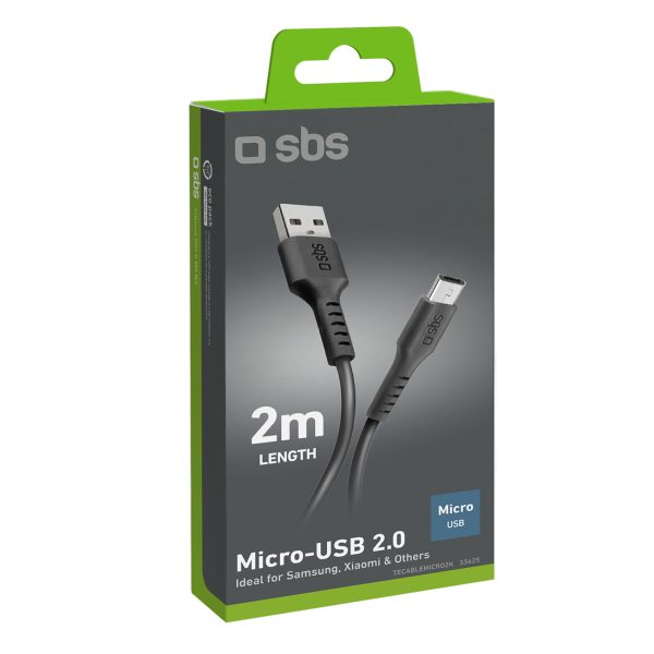Kabelis USB-A - Micro-USB 2m - melns