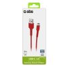 Kabelis USB-A - USB-C 1,5 m - sarkans