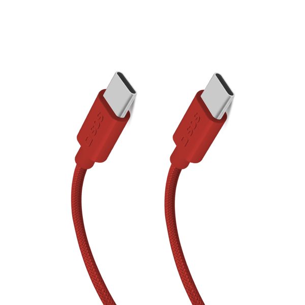 USB-C 60W 1,5 m pīts kabelis - sarkans