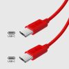 USB-C 60W 1,5 m pīts kabelis - sarkans