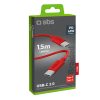 USB-C 60W 1,5 m pīts kabelis - sarkans