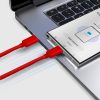 USB-C 60W 1,5 m pīts kabelis - sarkans