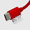 USB-C 60W 1,5 m pīts kabelis - sarkans