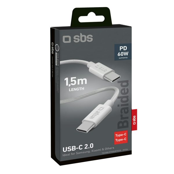 USB-C 60W 1,5 m pīts kabelis - pelēks