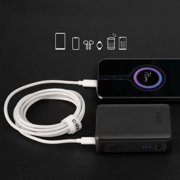 USB-C 60W 1,5 m pīts kabelis - pelēks