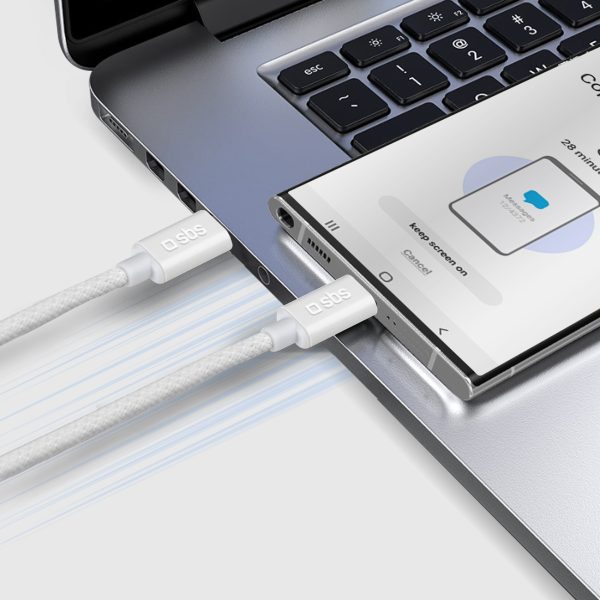 USB-C 60W 1,5 m pīts kabelis - pelēks