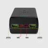 Powerbank 30000mAh USB-C USB-A - melns
