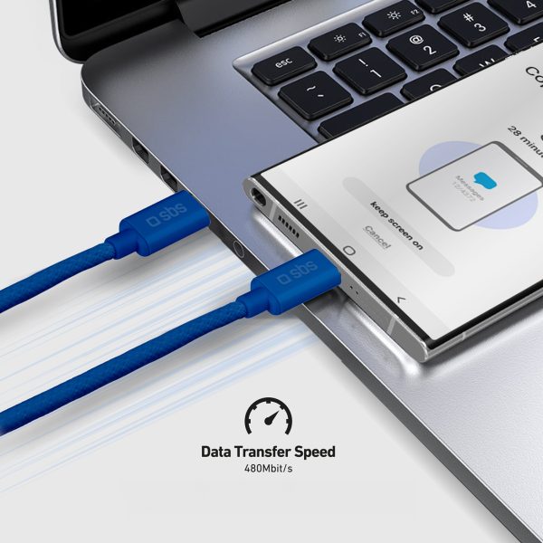 Pīts USB-C kabelis - USB-C 60W 1.5m - Zils