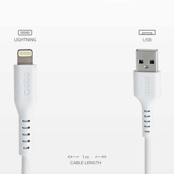 Kabelis USB-A - iPhone Lightning - Balts