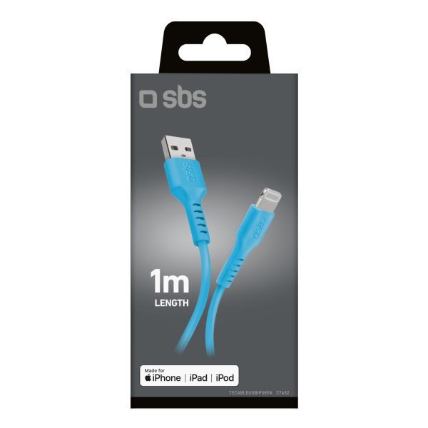 Kabelis USB-A - iPhone Lightning - Zils