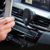 Viedtālruņa automašīnas turētājs ar 10 W induktīvo lādētāju - melns