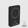 5000mAh bezvadu pārnēsājamais akumulators ar USB-C un MagSafe adapteriem - melns