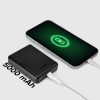 5000mAh bezvadu pārnēsājamais akumulators ar USB-C un MagSafe adapteriem - melns