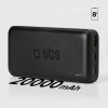 Powerbank 20000mAh PD USB-C USB-A Micro USB 20W - melns