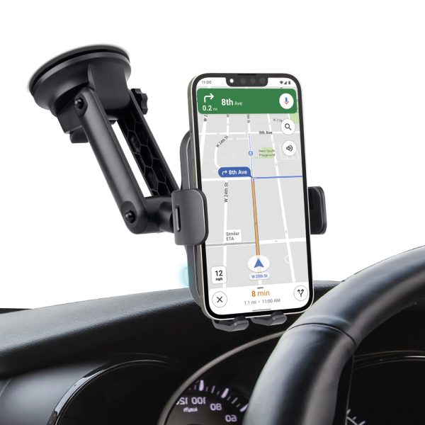 Automašīnas turētājs ar bezvadu lādētāju 15W - melns