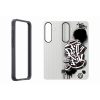 Samsung Flipsuit maciņš, izturīgs silikona aizmugures maks, Samsung Galaxy S25 tālrunim - melns