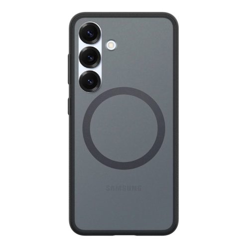 Spigen Capella MagFit silikona aizmugurējais maks-apvalks Samsung Galaxy S25 tālrunim - melns