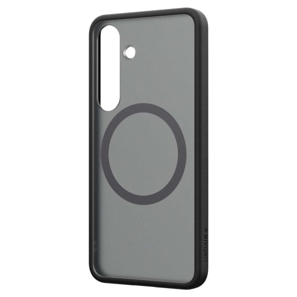 Spigen Capella MagFit silikona aizmugurējais maks-apvalks Samsung Galaxy S25 tālrunim - melns