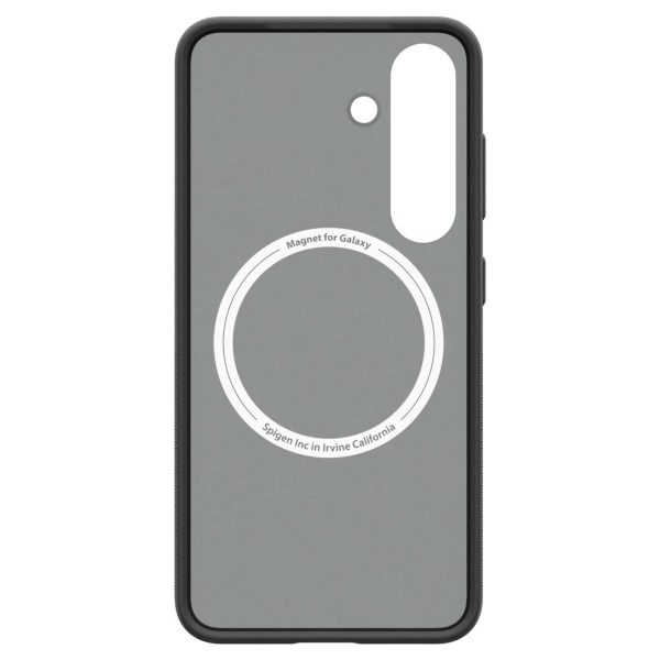 Spigen Capella MagFit silikona aizmugurējais maks-apvalks Samsung Galaxy S25 tālrunim - melns