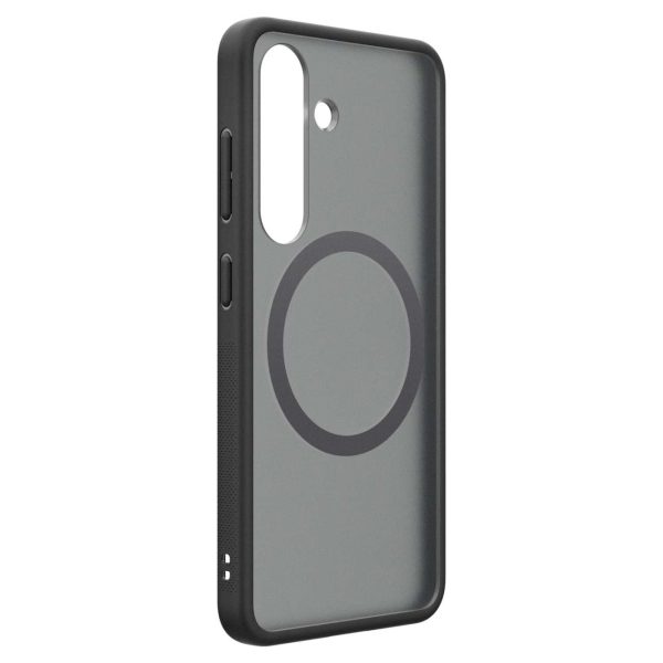 Spigen Capella MagFit silikona aizmugurējais maks-apvalks Samsung Galaxy S25 tālrunim - melns