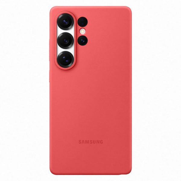 Samsung silikona maciņš priekš Samsung Galaxy S25 Ultra - sarkans
