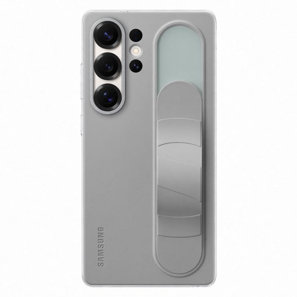 Samsung vertikāli stāvošs maciņš ar rokturi un statīvu priekš Samsung Galaxy S25 Ultra - pelēks