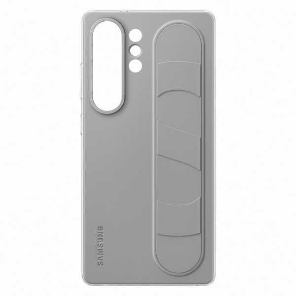 Samsung vertikāli stāvošs maciņš ar rokturi un statīvu priekš Samsung Galaxy S25 Ultra - pelēks