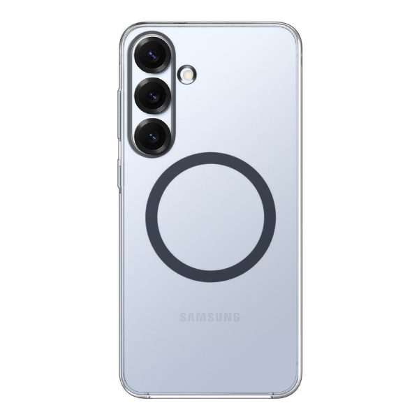 Samsung caurspīdīgs magnētiskais maciņš ar magnētisku gredzenu priekš Samsung Galaxy S25+ - caurspīdīgs
