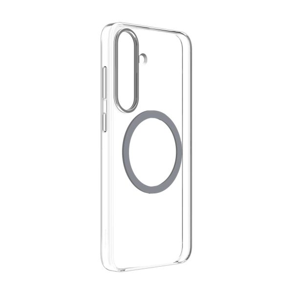 Samsung caurspīdīgs magnētiskais maciņš ar magnētisku gredzenu priekš Samsung Galaxy S25+ - caurspīdīgs