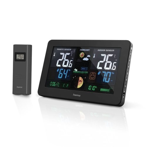 Hama Premium meteoroloģiskā stacija ar krāsainu USB displeju - melna
