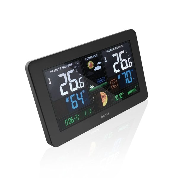 Hama Premium meteoroloģiskā stacija ar krāsainu USB displeju - melna