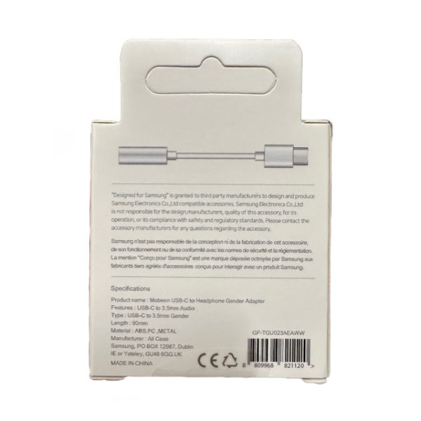 Samsung DAC USB-C austiņu adapteris - Mini Jack 3.5mm - balts