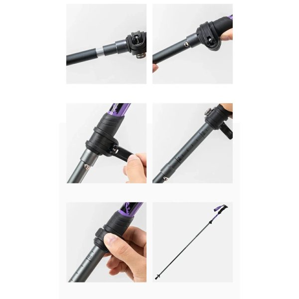 Nūjošanas alumīnija trekinga nūjas 110 - 130 cm - violetas
