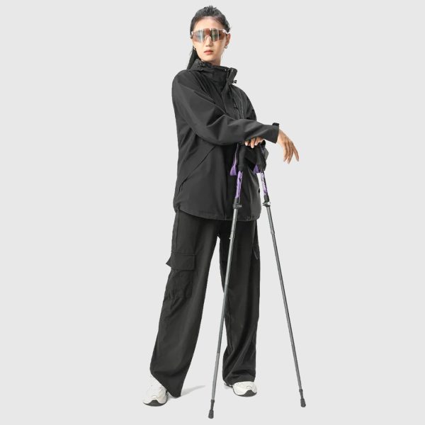 Nūjošanas alumīnija trekinga nūjas 110 - 130 cm - violetas
