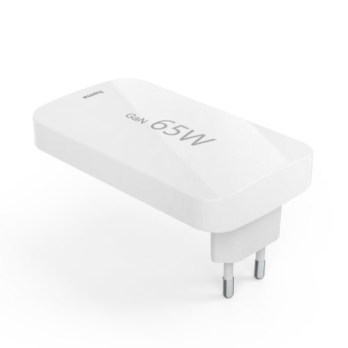 Salokāms GaN USB-C USB-A 65W sienas lādētājs - balts