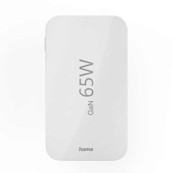 Salokāms GaN USB-C USB-A 65W sienas lādētājs - balts