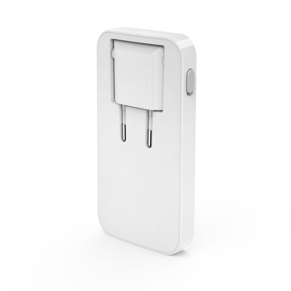 Salokāms GaN USB-C USB-A 65W sienas lādētājs - balts