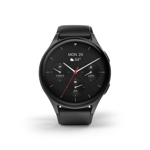Hama 8900 GPS AMOLED viedpulkstenis 1.43'' ar silikona siksniņu - melns