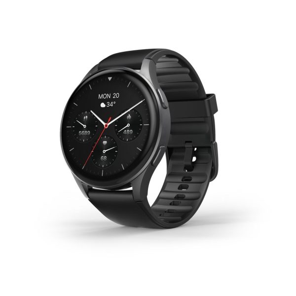 Hama 8900 GPS AMOLED viedpulkstenis 1.43'' ar silikona siksniņu - melns
