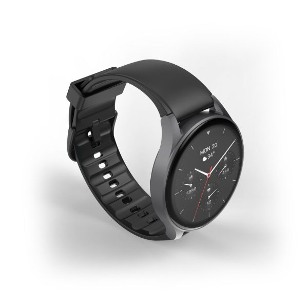 Hama 8900 GPS AMOLED viedpulkstenis 1.43'' ar silikona siksniņu - melns