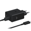 Samsung USB-C 50W sienas lādētājs ar USB-C kabeli - melns