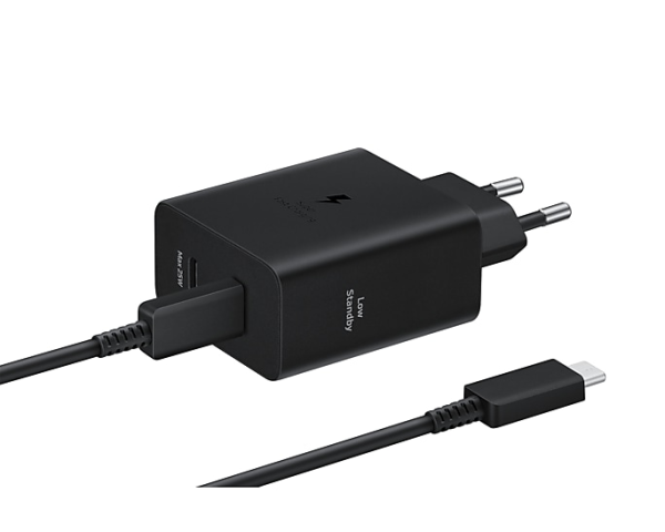 Samsung USB-C 50W sienas lādētājs ar USB-C kabeli - melns