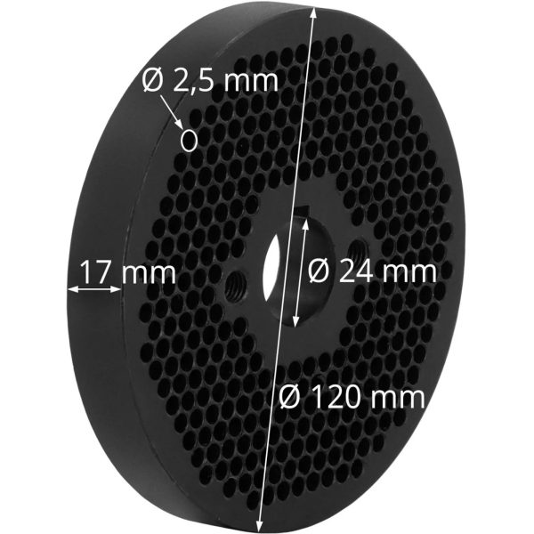 Matrica granulu presei WIE-PM-1500 WIE-PM-500 dia. 120 caurumi 2,5 mm