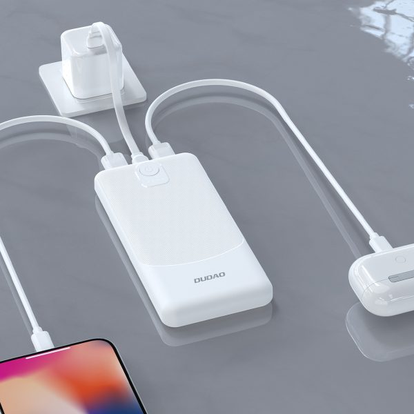 Powerbank K10 10000mAh USB-A 2.4A - balts