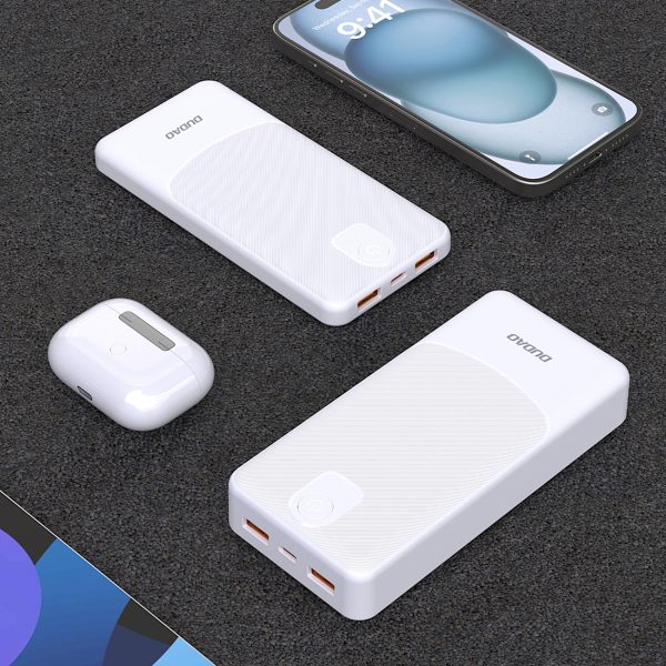 Powerbank K10 10000mAh USB-A 2.4A - balts
