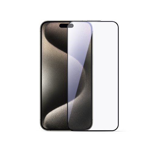 2.5D HD putekļu necaurlaidīgs rūdīts stikls ar melnu rāmi iPhone 15 Plus/16 Plus