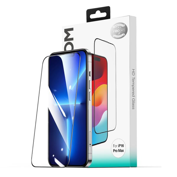 2.5D HD putekļu necaurlaidīgs rūdīts stikls ar melnu rāmi iPhone 15 Plus/16 Plus
