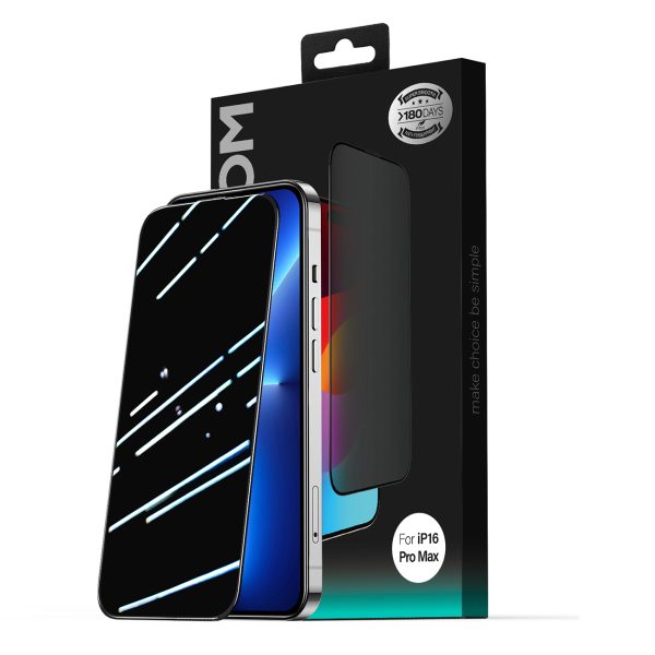 2.5D putekļu necaurlaidīgs rūdīts stikls ar melnu rāmi iPhone 16 Pro