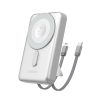 Powerbank K29 10000mAh MagSafe metāla korpuss, statīvs, kabeļi, USB-C, iPhone Lightning, PD 20W - sudrabs